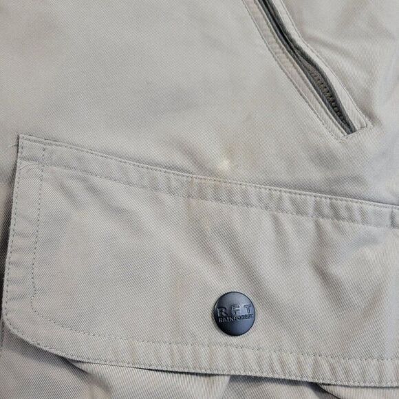 RFT RAINFOREST Jacket Men's Small Beige Windbreaker Outdoors Full Zip - Picture 3 of 9